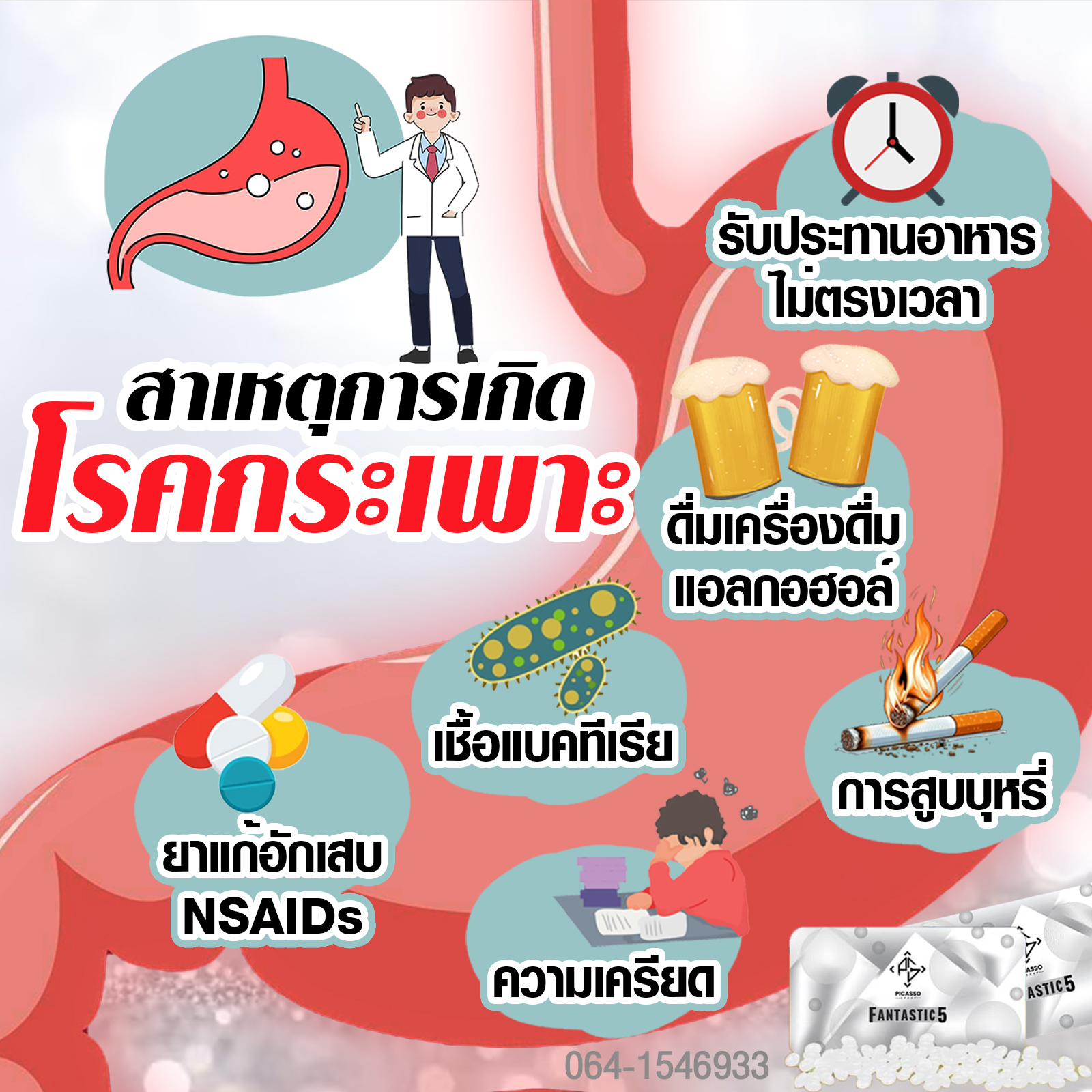 สาเหตุของการเกิดโรคกระเพาะอาหาร