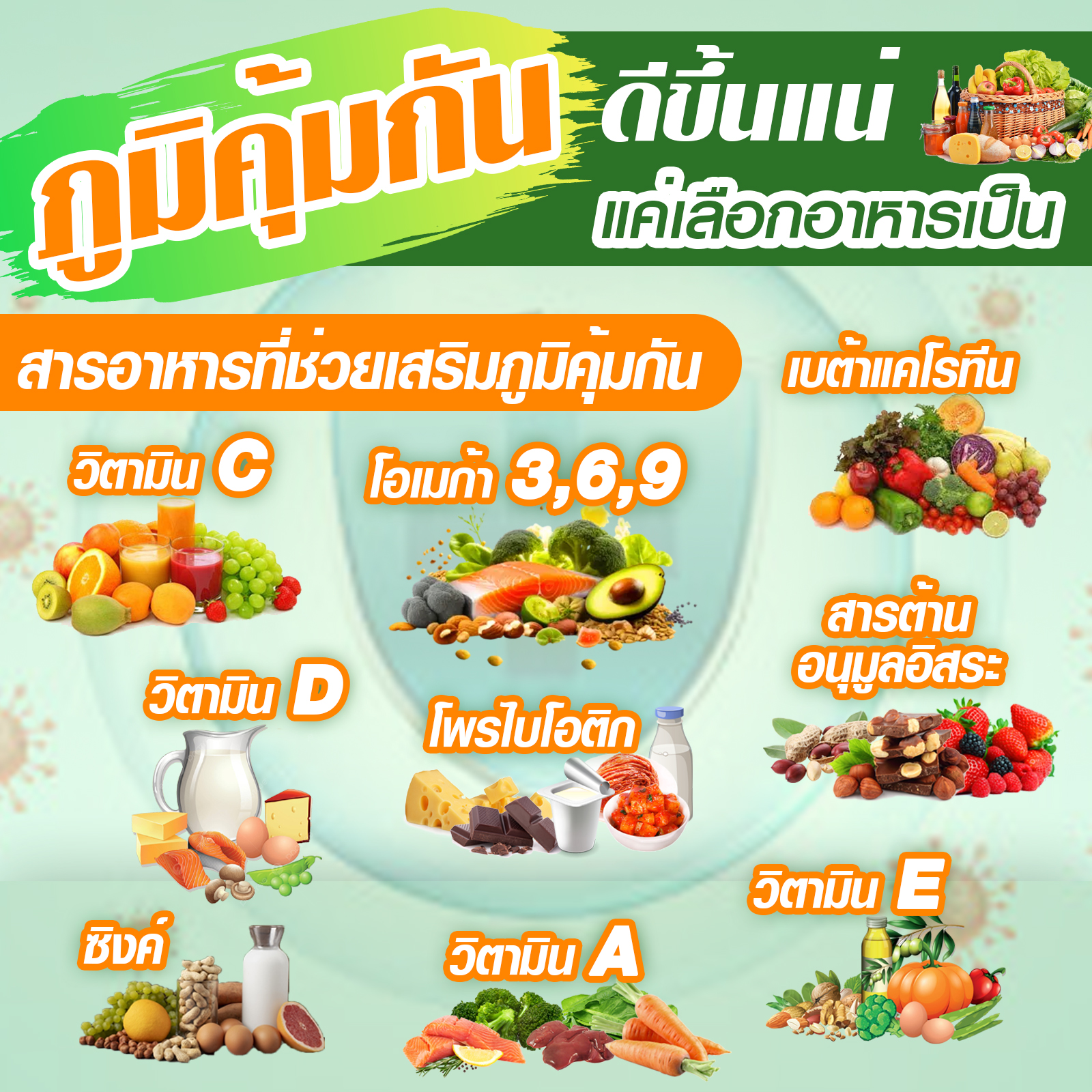 อาหารที่ช่วยเสริมระบบภูมิคุ้มกัน