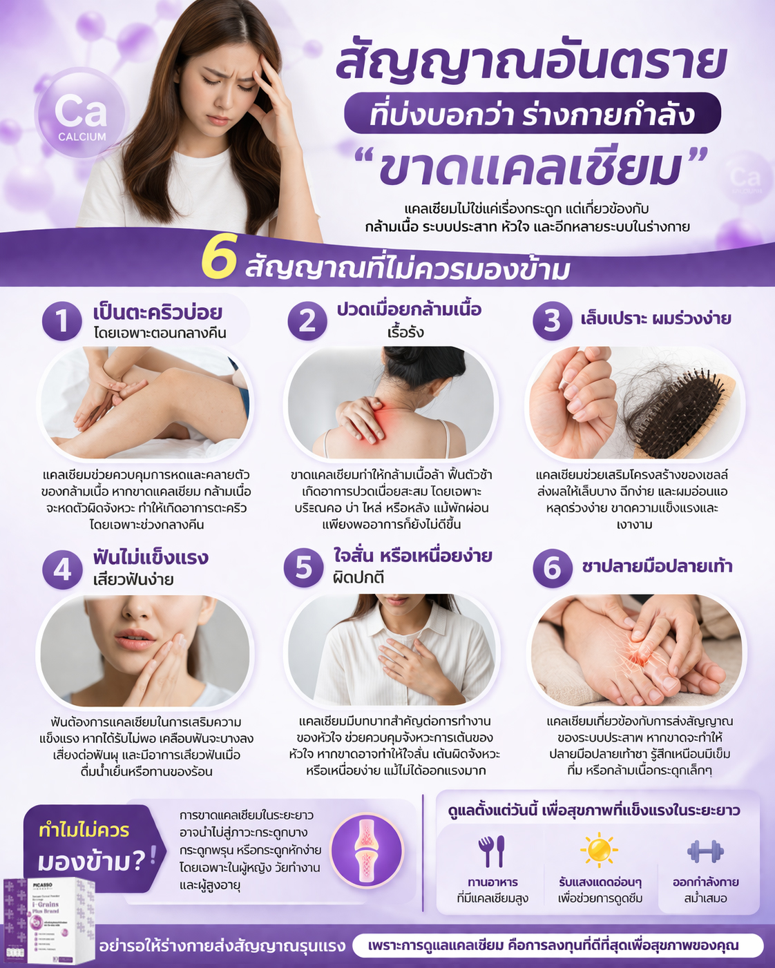 สัญญาณอันตรายที่บ่งบอกของการที่ร่างกายกำลังขาดแคลเซียม สัญญาณอันตรายที่บ่งบอกของการที่ร่างกายกำลังขาดแคลเซียม